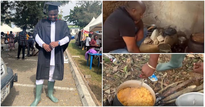 Video Of John Dumelo Cooking On A Farm With Firewood Warms Ghanaian Hearts