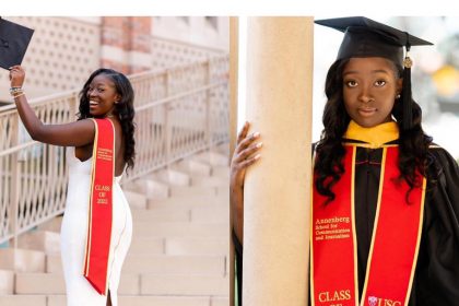 Brilliant Sierra Leonean Lady bags Master's Degree in journalism at one of the top Journalism schools in Southern California, celebrates success on social media