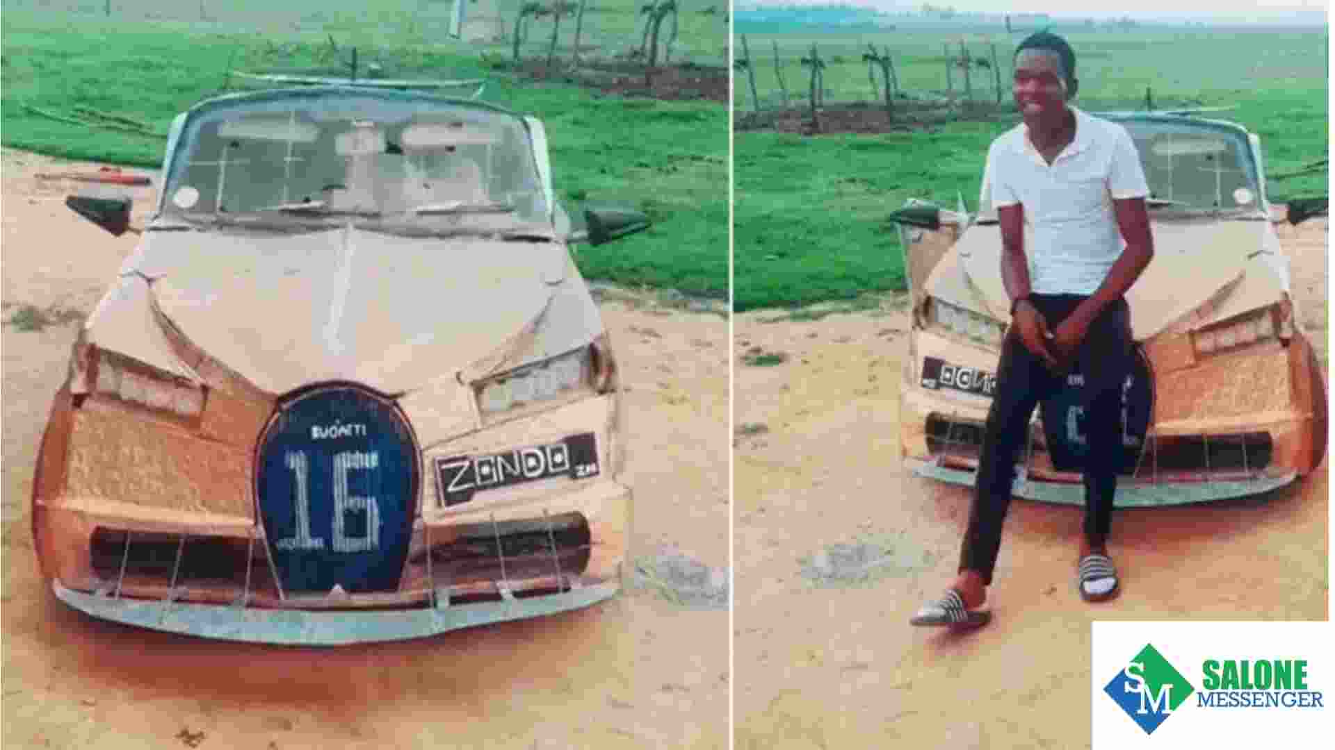 Young talented man builds ‘Bugatti’ Car from waste materials Young talented man builds ‘Bugatti’ Car from waste materials