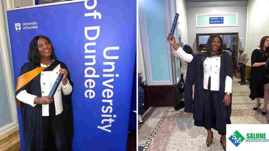 Inspiring Sierra Leonean lady Graduates with Master of Law in Corporate and Commercial Law From University of Dundee. ; Folks React to Her Photos 