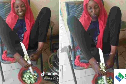 No excuse for being lazy netizens are currently reaction on a video about a lady who is physically challenged using her legs to cut okra accurately In the TikTok video posted on November 15 by Diaby, t