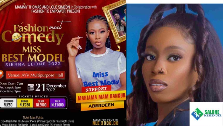 25-year-old Model and entrepreneur Mariama Mam Bangura sets to win Miss Best Model Sierra Leone 2022