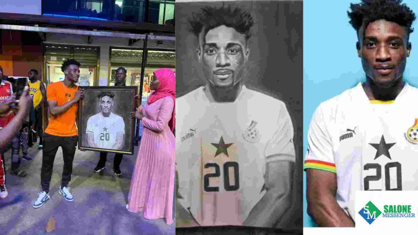 Black Stars and Ajax Midfielder have been honoured with an artwork by talented pencil artist Maria Pencil
