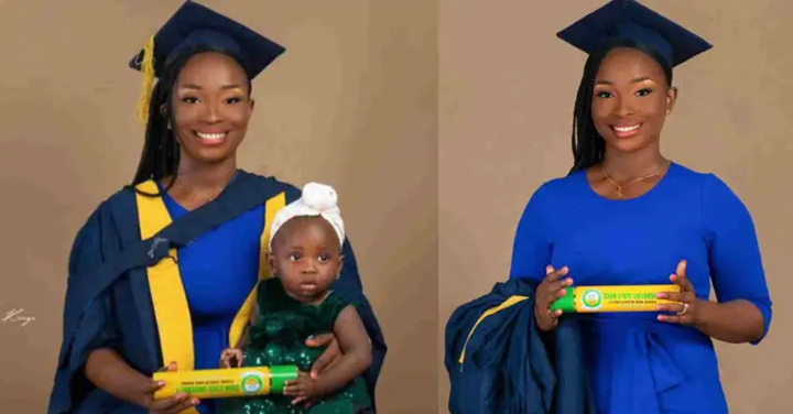 Brilliant Young Mom Celebrates after Earning Double First Class Honours In Law