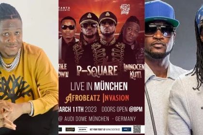 Reactions As Singer Innocent Alongside P-Square to Headline a Show in Munich, Germany