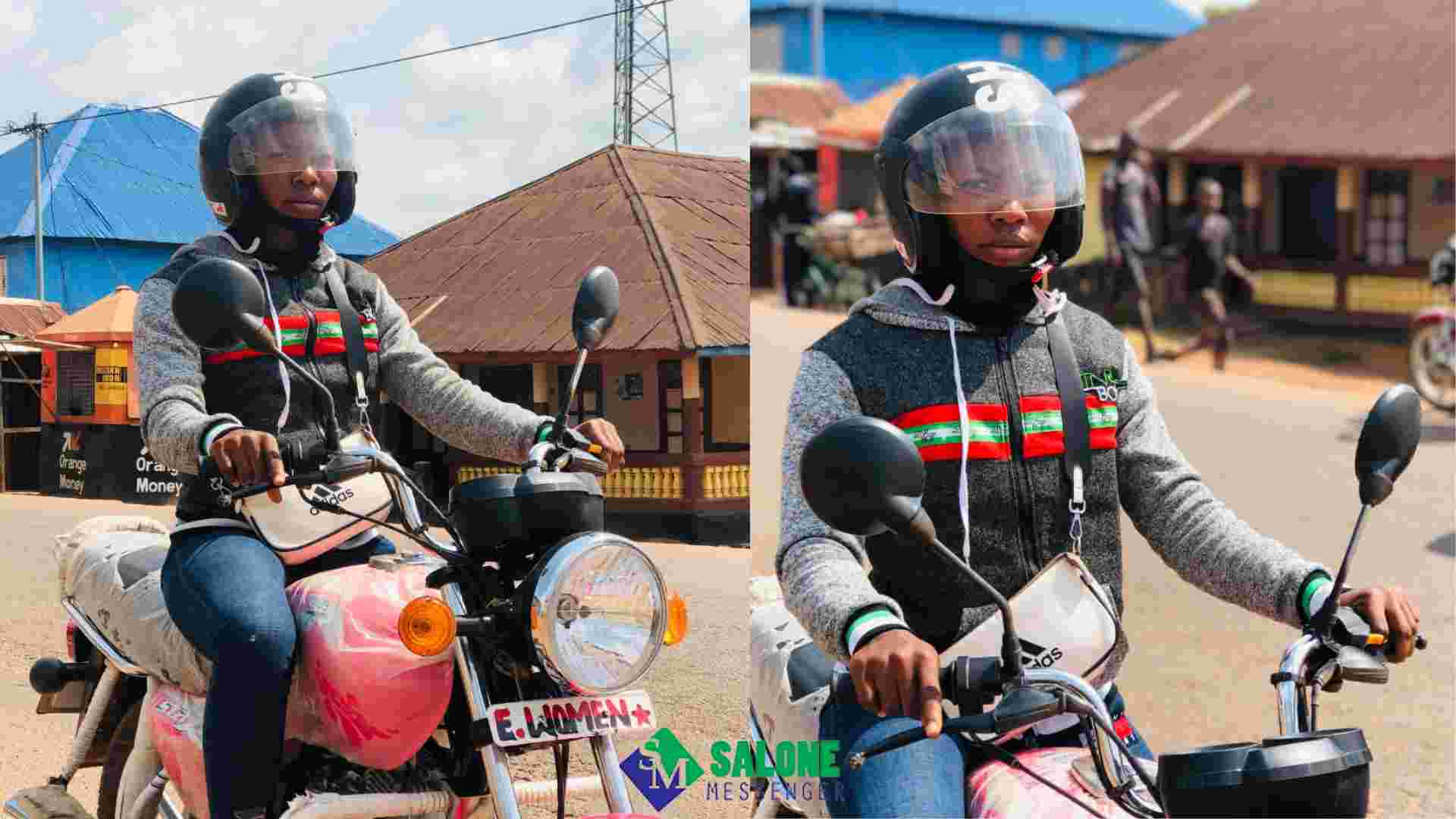 25 years Mariama Alpha Timbo becomes the first female commercial bike rider in Makeni. 25 years Mariama Alpha Timbo becomes the first female commercial bike rider in Makeni.
