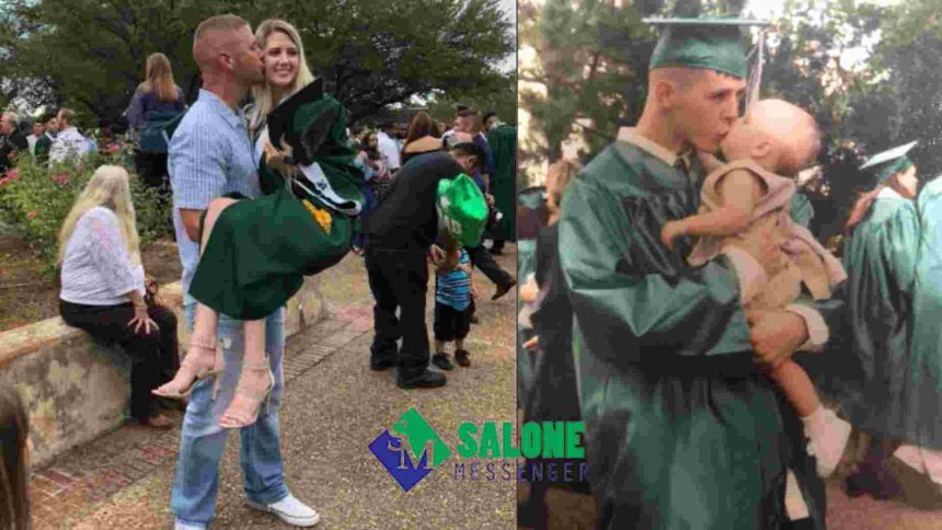 Dad took his daughter to his graduation, and 18 years later he proudly accompanied his daughter at her graduation.