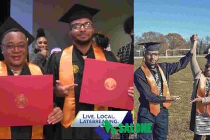 Mother and son graduate from the same university on the same day, sets record