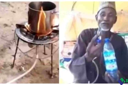 Nigerian man wows netizens invents stove that cooks without gas or kerosene, only requires water