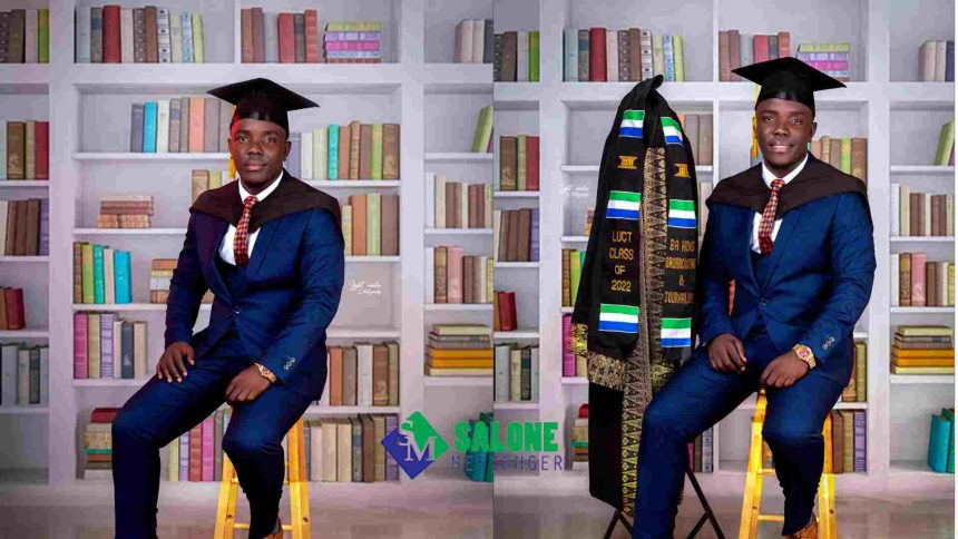 Brilliant Sierra Leonean Celebrates his Achievement after Bagging a sound Degree