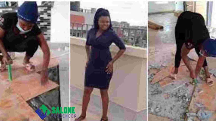 Resilient Lady Who Could Not Afford Money for College, Learns How to Install Tiles, Now Employs 22 Young People