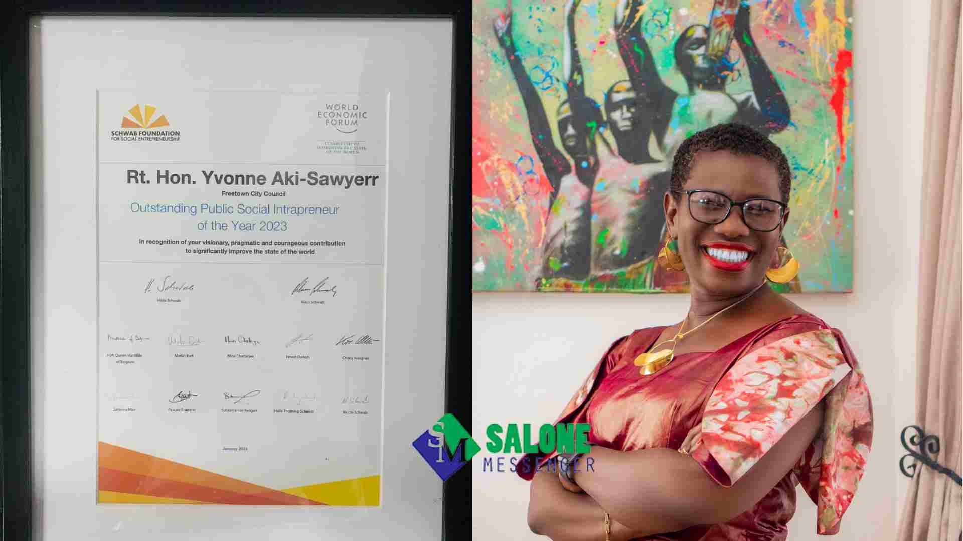Yvonne Aki-Sawyerr, Mayor of Freetown awarded outstanding public social intrapreneur of the year 2023 Yvonne Aki-Sawyerr, Mayor of Freetown awarded outstanding public social intrapreneur of the year 2023