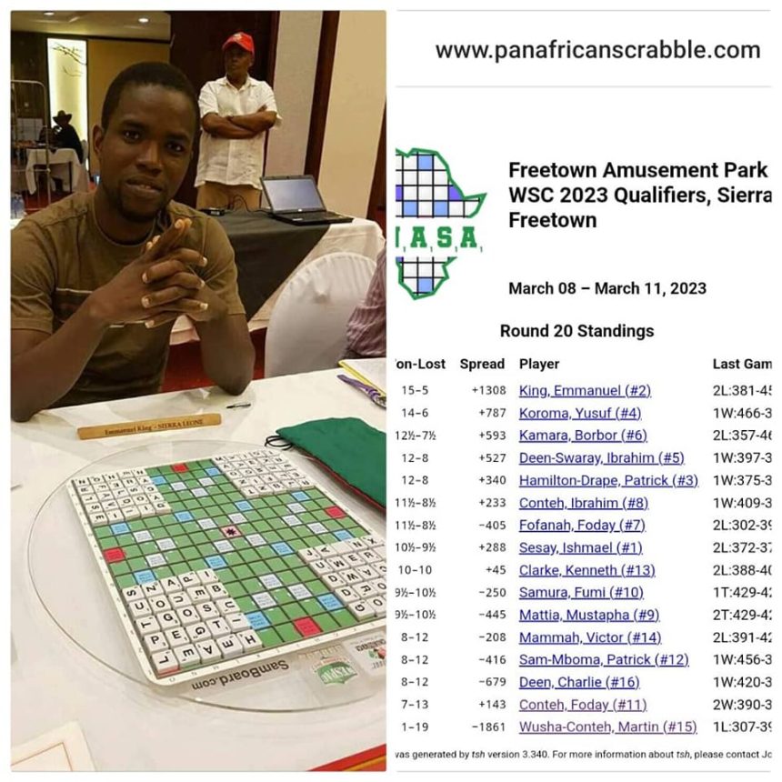 Sierra Leone Scrabble Champion Emmanuel King Secures Spot in World Championships