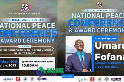 Patriots Against Corruption Sierra Leone To Launch The National Peace Conference and Award Ceremony Tomorrow
