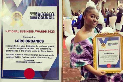 Young Sierra Leonean Entrepreneur Who Started Her Company With NLe 60 Won an Award at The National Business