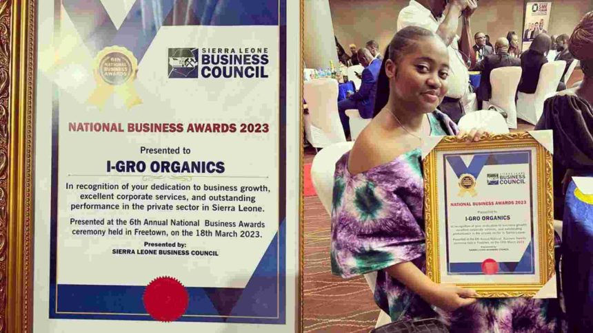 Young Sierra Leonean Entrepreneur Who Started Her Company With NLe 60 Won an Award at The National Business