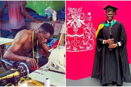 Brilliant Nigerian man who worked as a local tailor for 7 years goes international, bags Masters degree in Fashion from UK university
