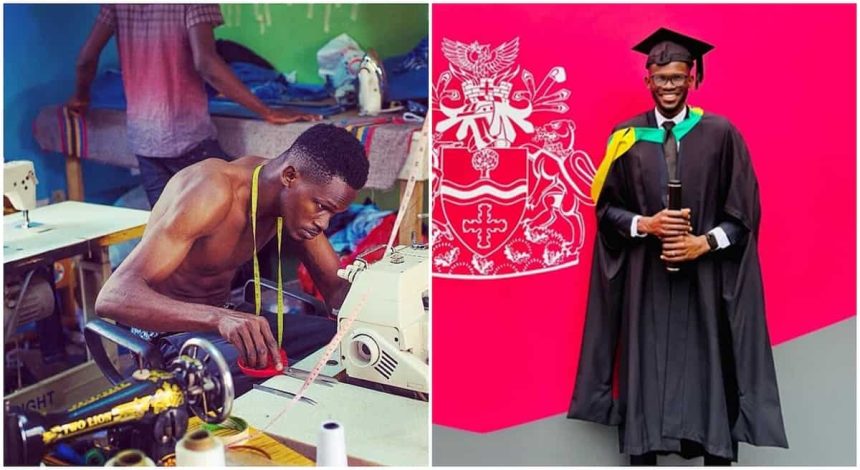 Brilliant Nigerian man who worked as a local tailor for 7 years goes international, bags Masters degree in Fashion from UK university