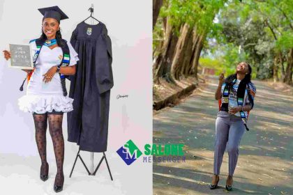 Young Lady celebrates as she graduates from the University, Makes Family proud