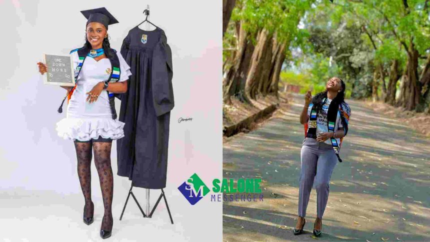 Young Lady celebrates as she graduates from the University, Makes Family proud