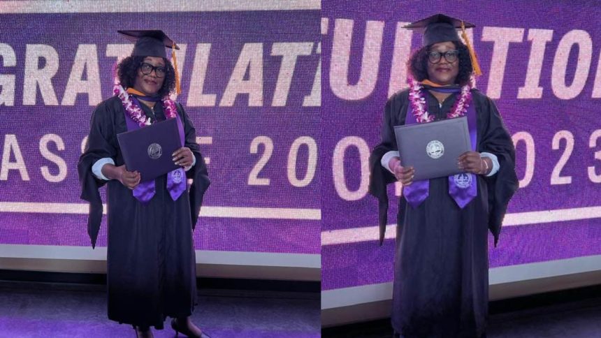Woman Celebrates As She Commences Her Master of Science In Nursing