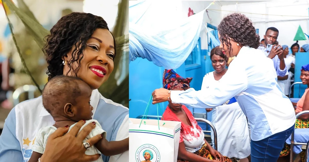 First Lady Fatima Bio brings Christmas cheer to children in Freetown hospitals