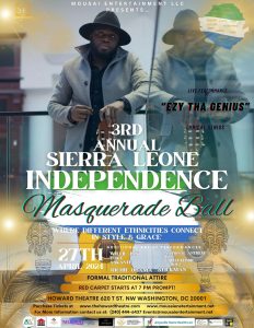 Rapper Plex Major To Perform at Sierra Leone Independence Masquerade Ball