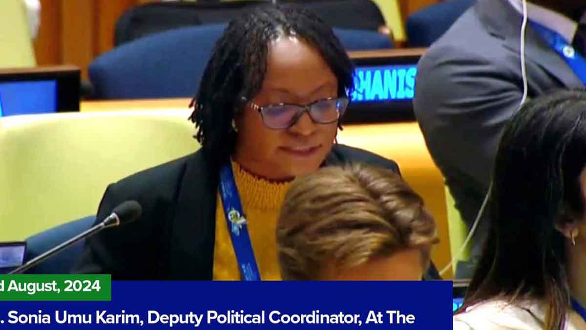 Sierra Leone Advocates for Culture of Peace at 25th Anniversary Forum on Global Cooperation and Human Rights Sonia Umu Karim, Sierra Leone’s Deputy Political Coordinator