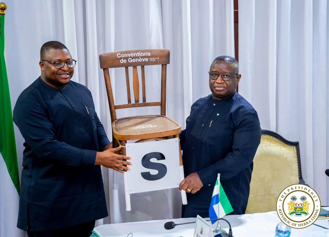 President Bio Receives Symbolic Chair Representing Global Commitment to International Humanitarian Law.