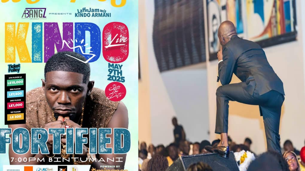 Kindo Armani Returns to Bintumani with 'Laff n Jam' Comedy Show on May 9. Kindo Armani Returns to Bintumani with 'Laff n Jam' Comedy Show on May 9.