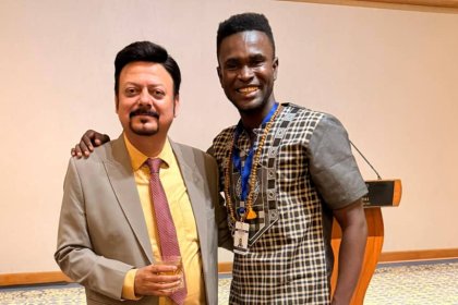 Salone Messenger CEO Meets Senior Indian Diplomat, Mr Shri Girish Singh Kavia at Content Creators' Event in New Delhi.