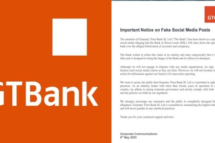 Guaranty Trust Bank SL Refutes False Social Media Allegations, Reaffirms Commitment to Ethical Banking Practices