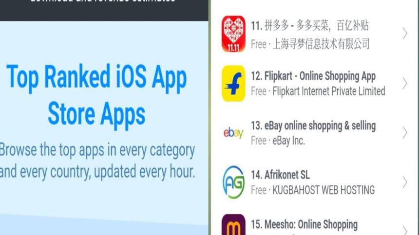 Afrikonet.sl Ranked #14 on iOS Shopping Apps in Sierra Leone