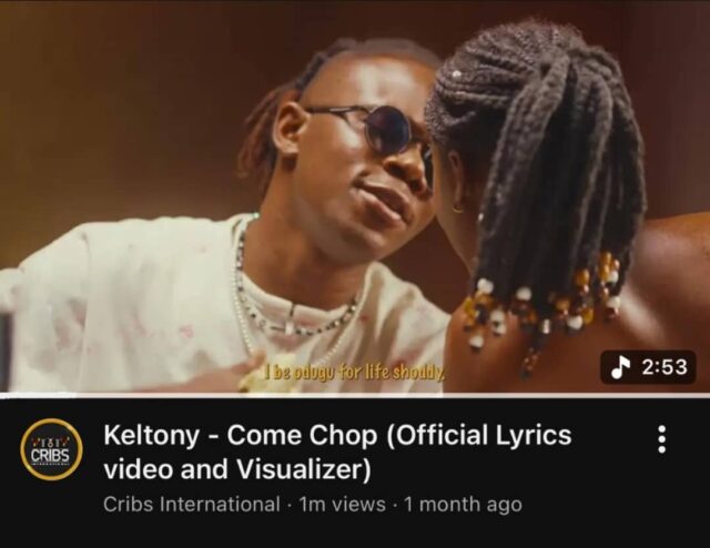 Keltony's "Come Chop" Hits 1 Million Views on YouTube