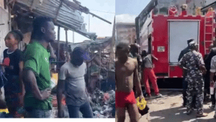 Fire Ravages Shops and Businesses on ECOWAS Street in Freetown