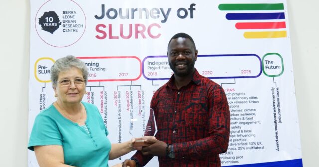 Prof. Alhaji U. Njai Receives SLURC Academic Collaborator Award